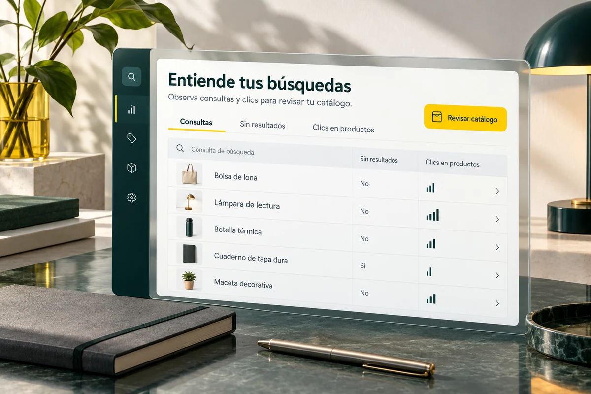 Ilustración conceptual de UBÍKALO: Analíticas para revisar consultas y productos.