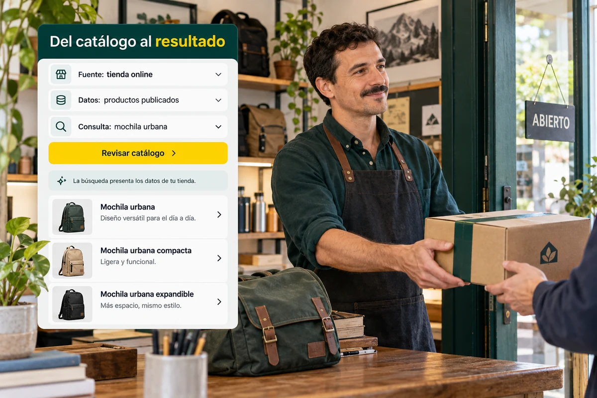 Ilustración conceptual de UBÍKALO: Del catálogo a la experiencia de compra.